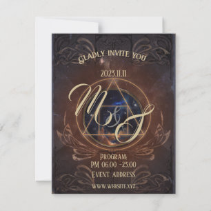 Mediaeval fantasy antique elegant book  invitation