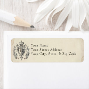 Mediaeval Fantasy Crest Black Etching Wedding