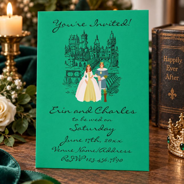 Mediaeval Fantasy Green Wedding Invitations (Creator Uploaded)