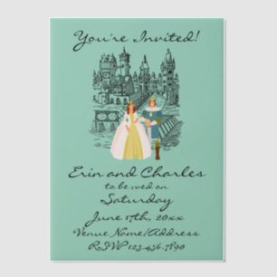Mediaeval Fantasy Green Wedding Invitations