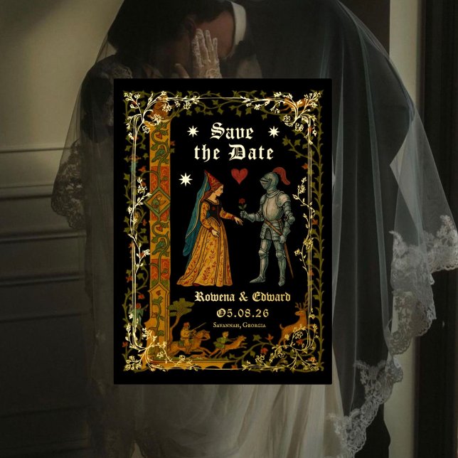 Mediaeval Fantasy Knight and Lady Save the Date (Creator Uploaded)