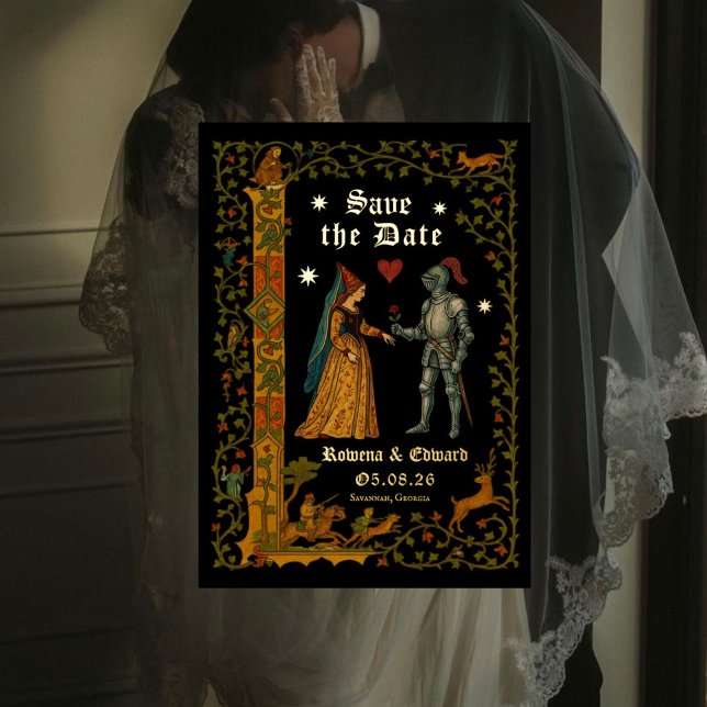 Mediaeval Fantasy Knight and Lady Save the Date (Creator Uploaded)