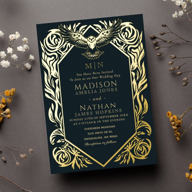 Mediaeval Fantasy Owl Wedding Invitation (Creator Uploaded)