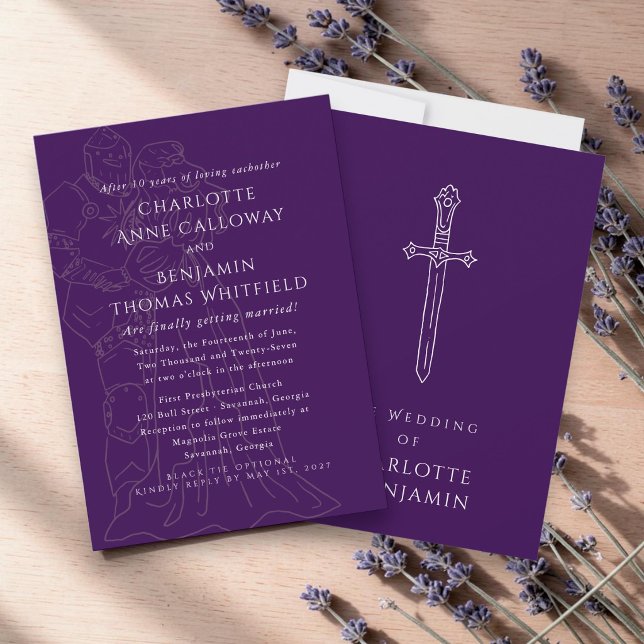 Mediaeval Fantasy Wedding Invitation | Royal Purpl (Creator Uploaded)
