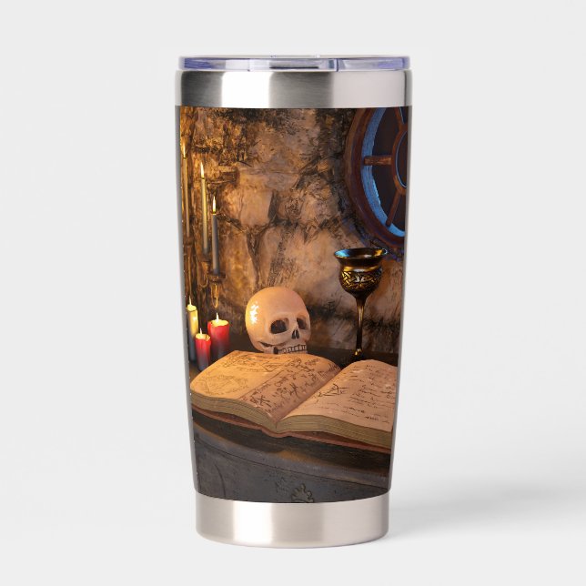 Mediaeval Fantasy Wizard's Study Insulated Tumbler (Front)