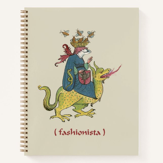 Mediaeval Fashionista Spiral Notebook (Front)