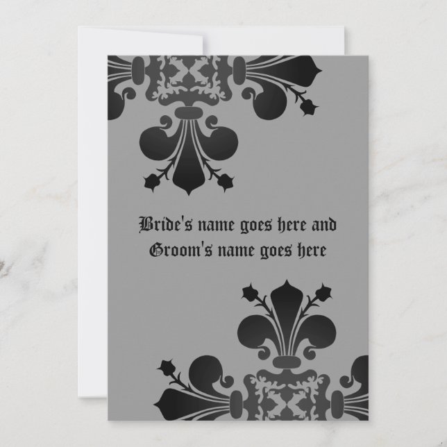 Mediaeval fleur de lis wedding invitation (Front)