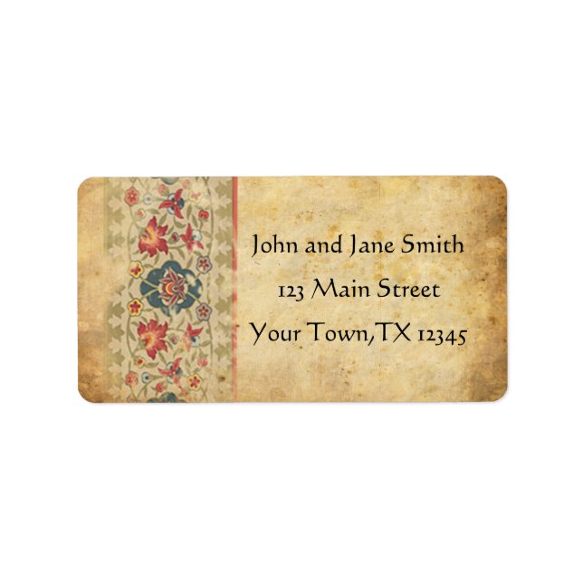 Mediaeval Floral Design Label (Front)