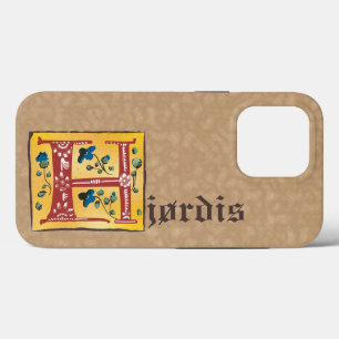 Mediaeval Floral Illuminated Letter H Monogram iPhone 13 Pro Case