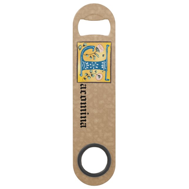 Mediaeval Floral Illuminated Letter J Monogram (Front)