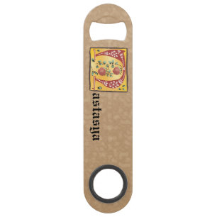 Mediaeval Floral Illuminated Letter N Monogram