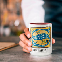 Mediaeval Floral Illuminated Letter S Monogram Mug