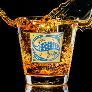 Mediaeval Floral Illuminated Letter S Monogram Shot Glass