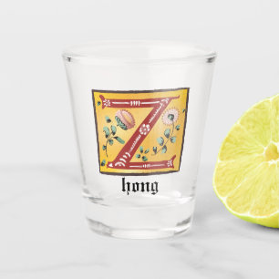Mediaeval Floral Illuminated Letter Z Monogram Shot Glass