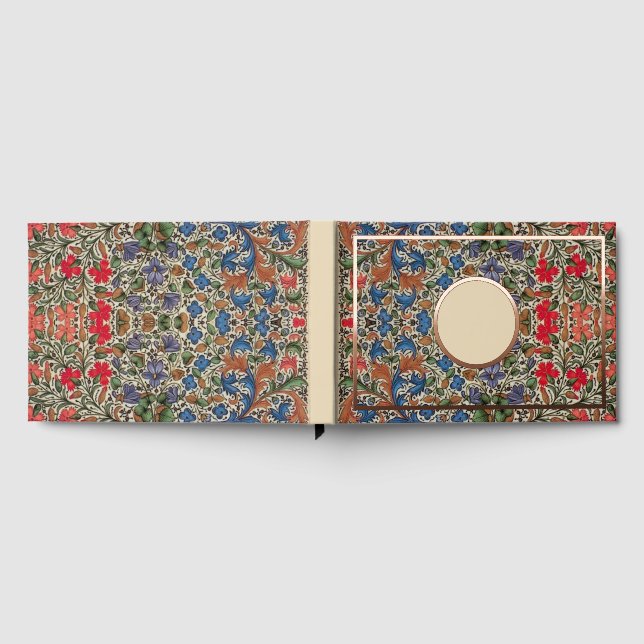 Mediaeval flower border mille fleurs guest book (Full)