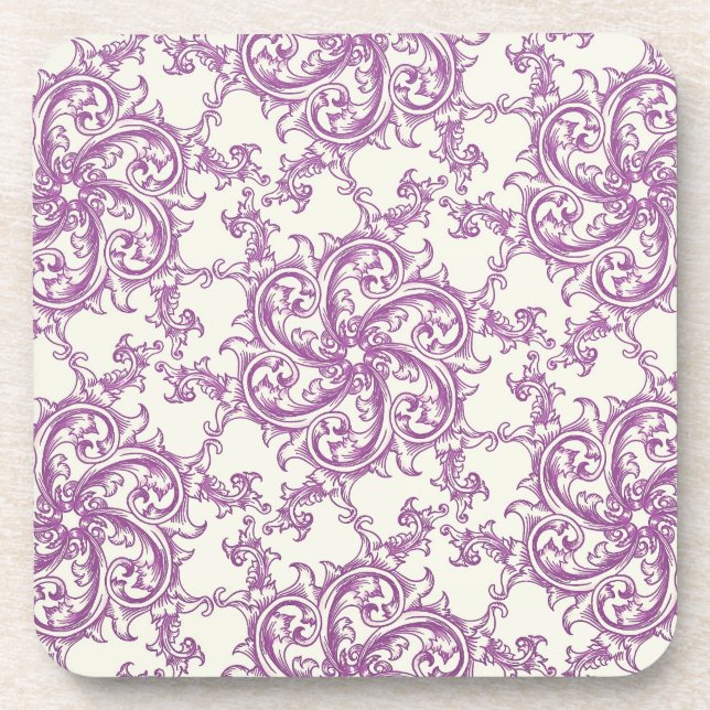 mediaeval flower pattern coaster (Front)