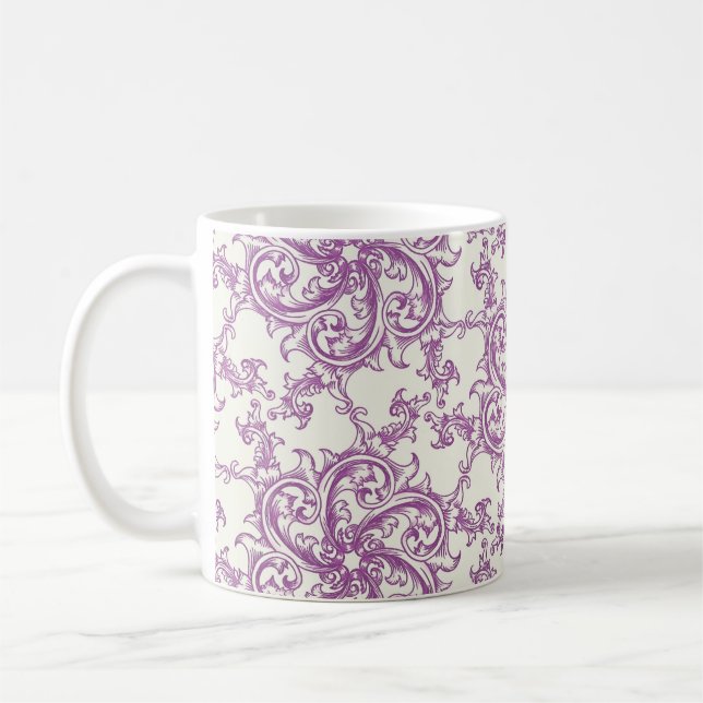mediaeval flower pattern coffee mug (Left)