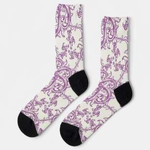 mediaeval flower pattern socks