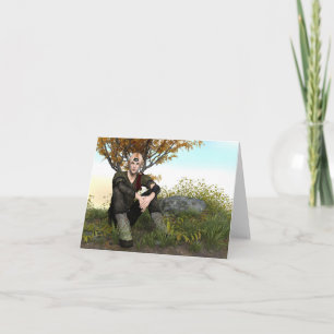 Mediaeval Forest Prince Fantasy Portrait Card