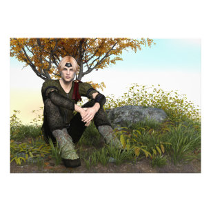 Mediaeval Forest Prince Fantasy Portrait Photo Print