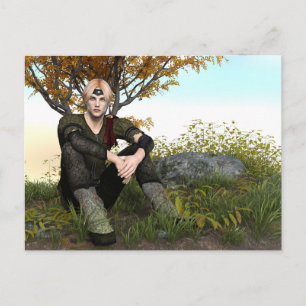Mediaeval Forest Prince Fantasy Portrait Postcard