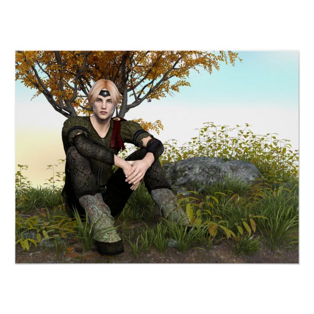 Mediaeval Forest Prince Fantasy Portrait Poster (Front)