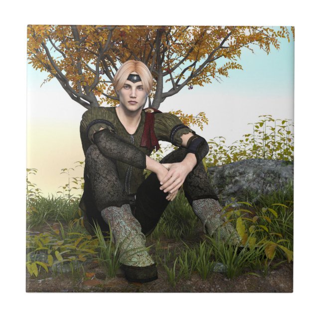 Mediaeval Forest Prince Fantasy Portrait Tile (Front)