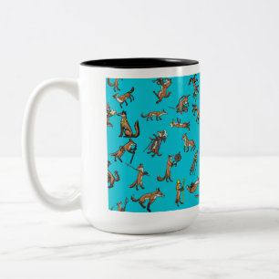Mediaeval Foxes Two-Tone Coffee Mug
