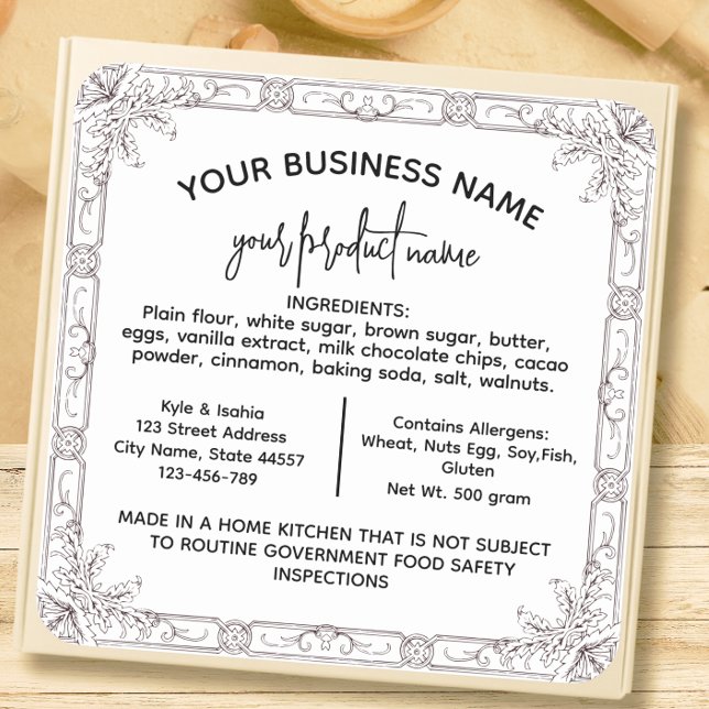 Mediaeval frame Texas Cottage Law Food label  (Creator Uploaded)