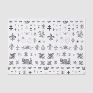 Mediaeval French Crown Heraldry Fleur de Lis Tissue Paper