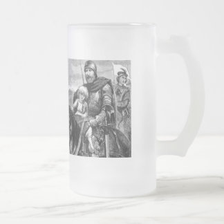 mediaeval frosted glass beer mug