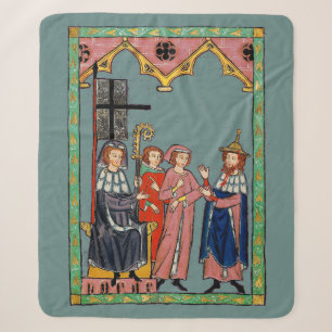 Mediaeval Funny Hat Day Sherpa Blanket
