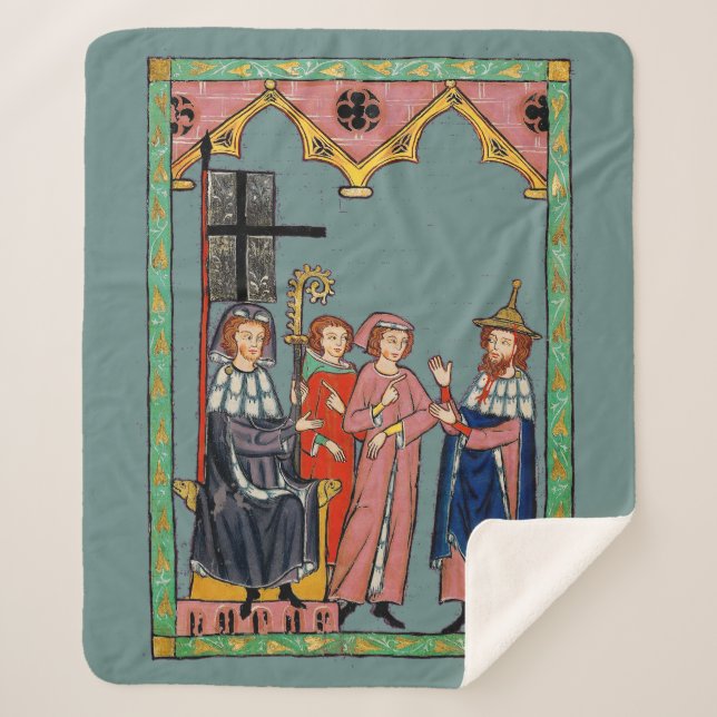 Mediaeval Funny Hat Day Sherpa Blanket (Front)