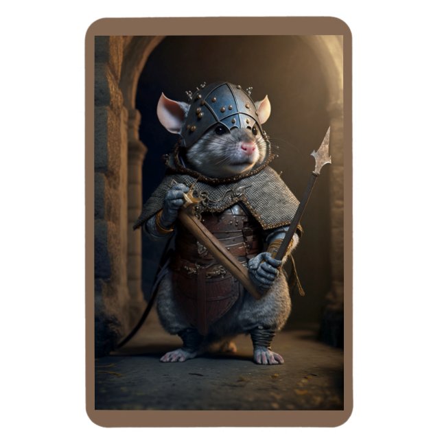 Mediaeval Gladiator Rat Magnet (Vertical)