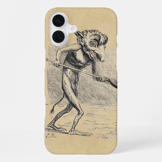 Mediaeval Goblin Stirs the Cauldron iPhone Case (Back)