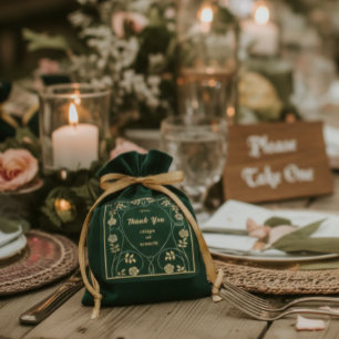 Mediaeval Gold Floral Hearts and Sword Thank You Square Sticker