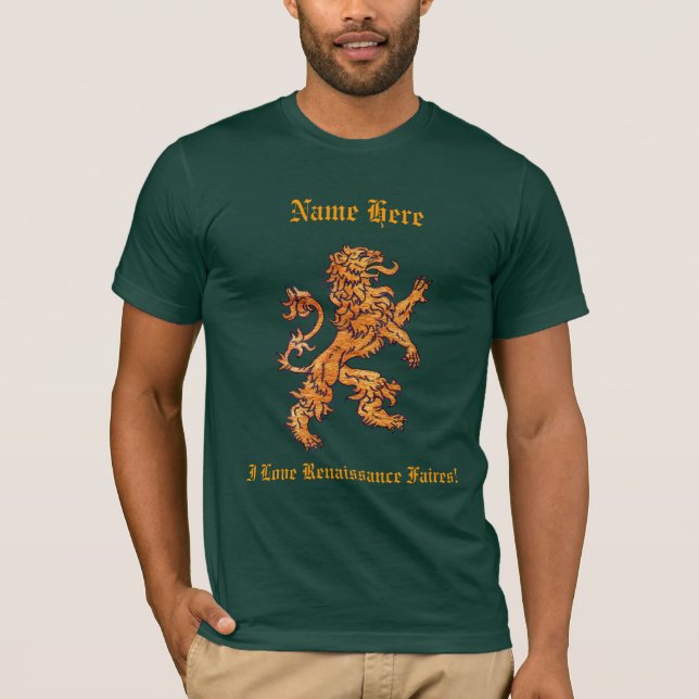 Mediaeval Gold Lion T-Shirt (Front)