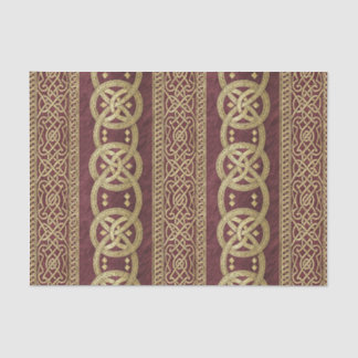 Mediaeval Gold & Red Celtic Knot Interlace Pattern Tissue Paper
