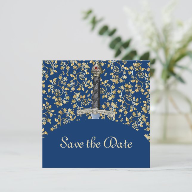 Mediaeval Gold Save The Date (Standing Front)