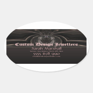 Mediaeval Goth Fantasy Jewellers Promotional Stick Oval Sticker