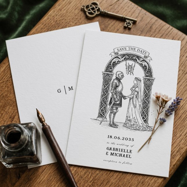 Mediaeval Gothic Knight Bride Groom Arch  Save The Date (Creator Uploaded)