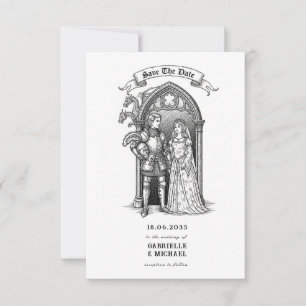 Mediaeval Gothic Knight Bride Groom Save The Date