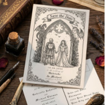 Mediaeval Gothic Knight Bride Groom Save The Date