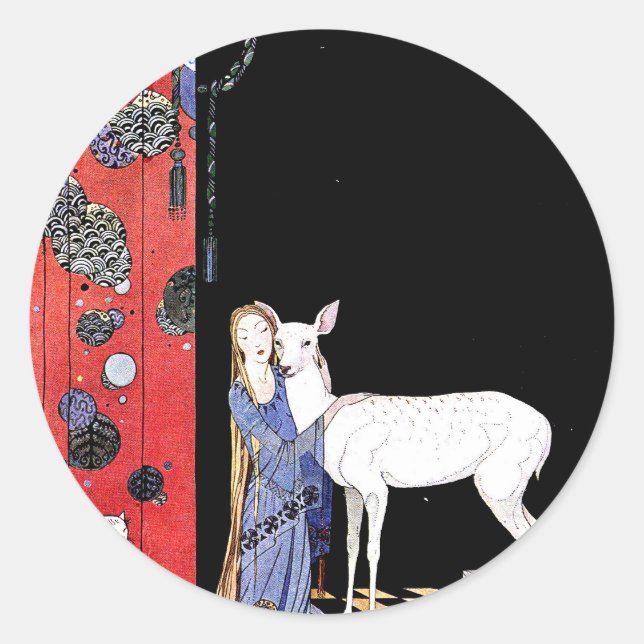 mediaeval gown classic round sticker (Front)