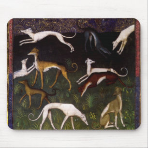 Mediaeval Greyhounds in the Deep Woods Mouse Mat