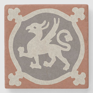 Mediaeval Griffin Tile Stone Coaster