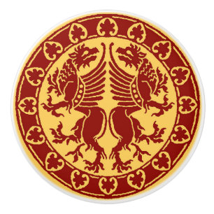 Mediaeval Griffins Ceramic Knob