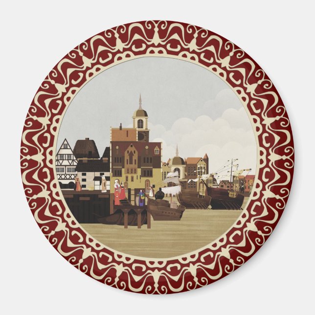 Mediaeval Harbour Magnet (Front)