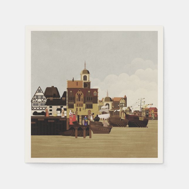 Mediaeval Harbour Napkin (Front)