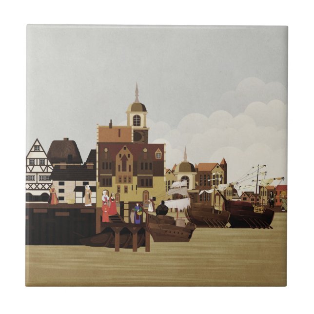 Mediaeval Harbour Tile (Front)